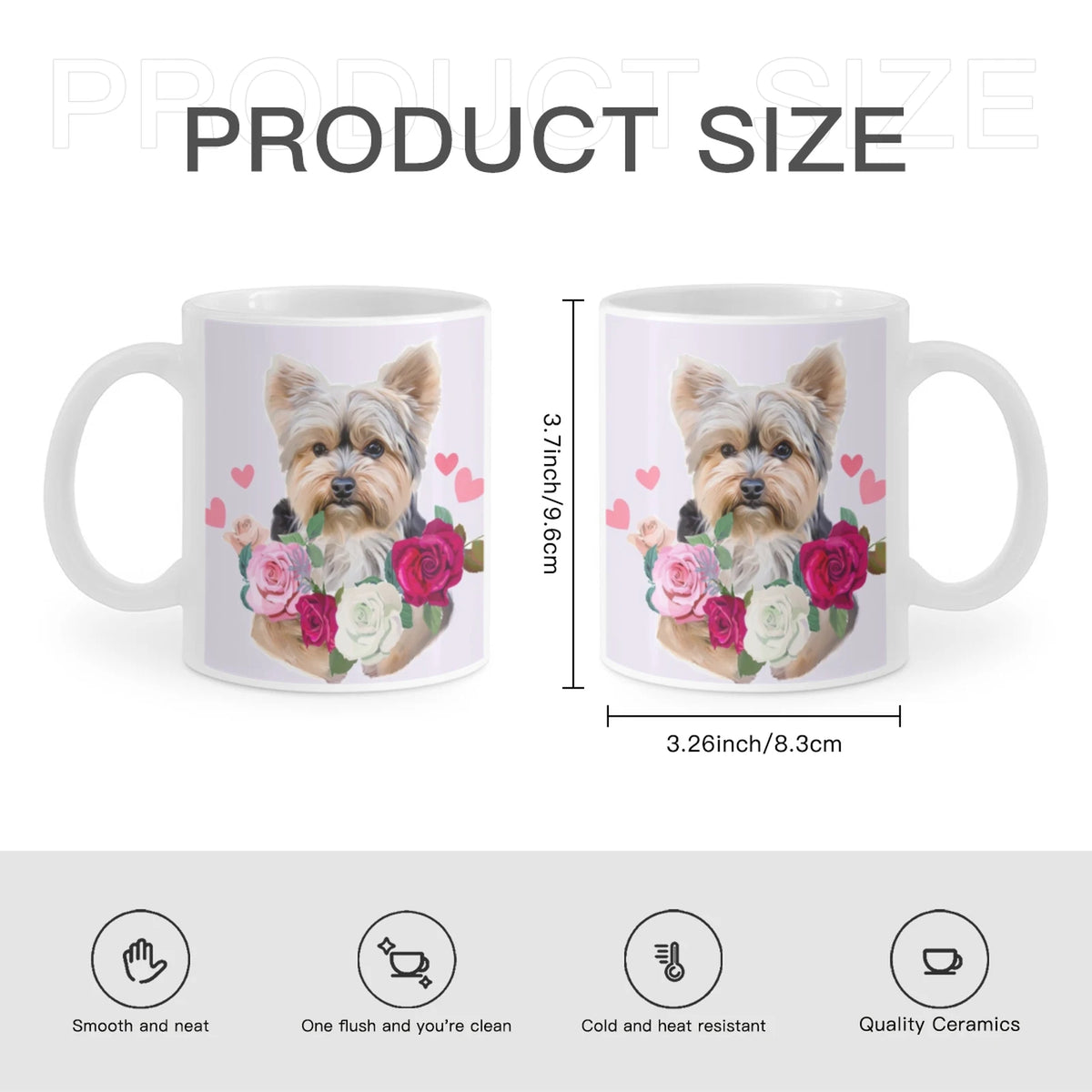 Yorkie Flowers Mug