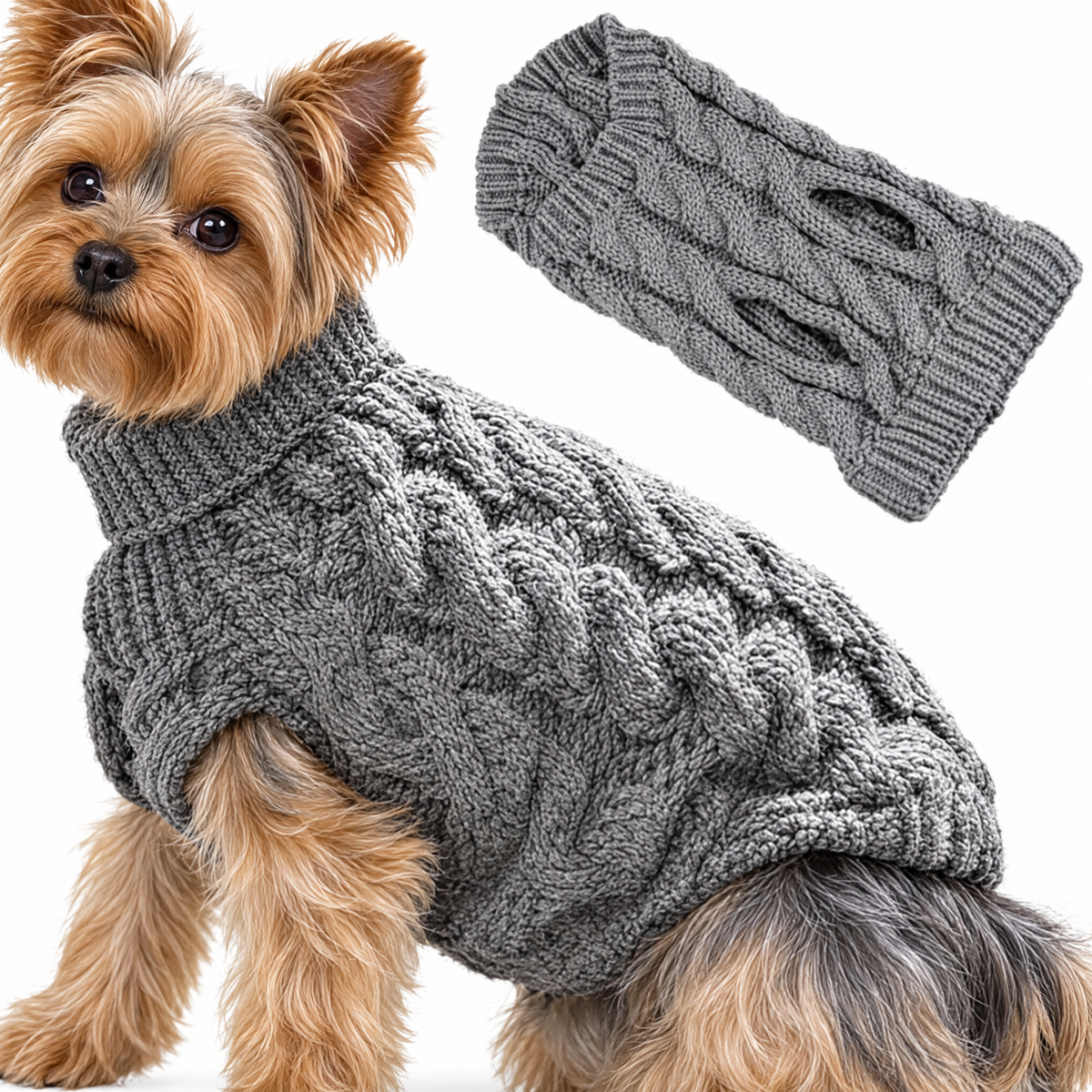 Soft Yorkie Sweater - Gray