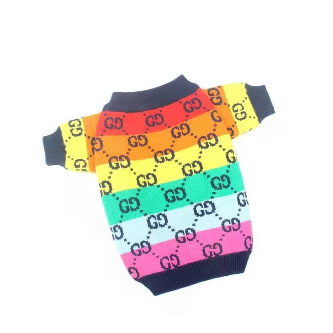 Pawcci Multicolor Striped Small Dog Sweater