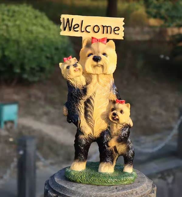 Yorkie Garden Statue