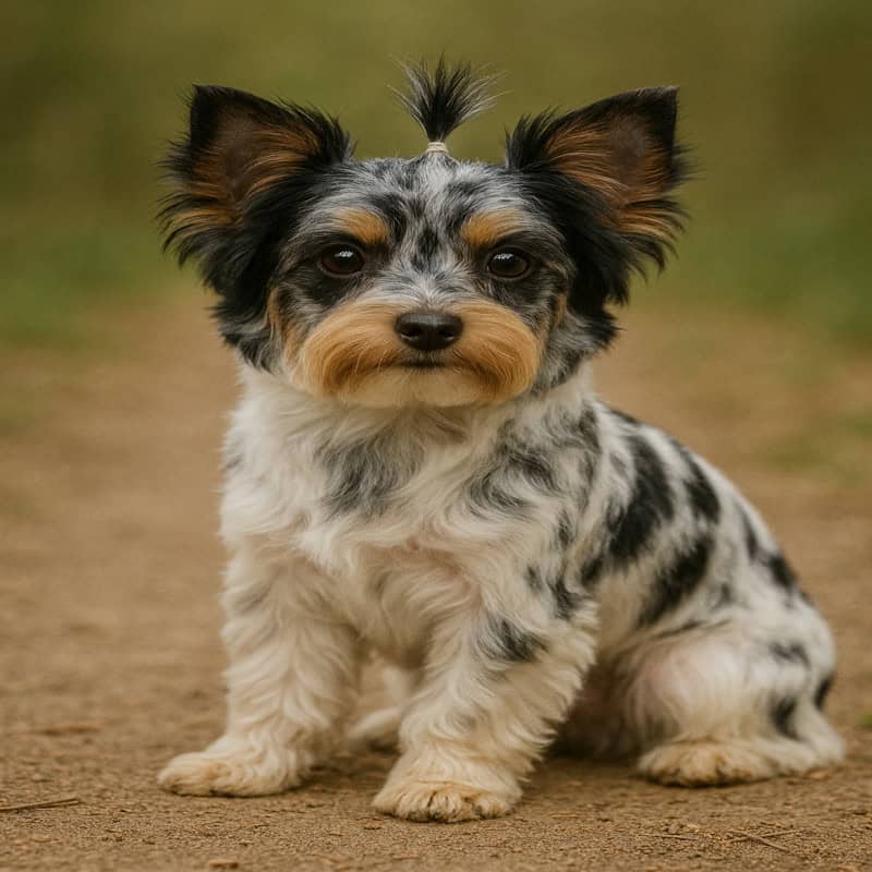 merle yorkie dog