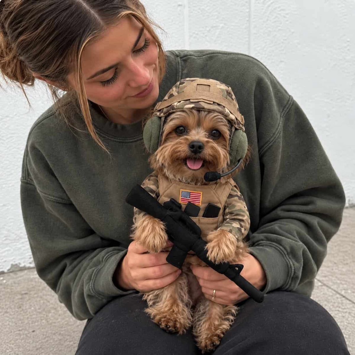 Yorkie Soldier Costume