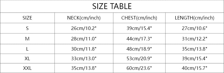 Size chart