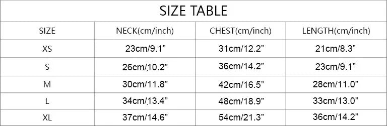 Size chart