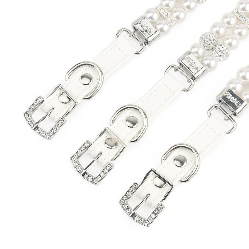 Pearl & Leather Yorkie Collar