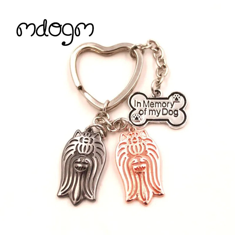 Yorkie Heartstrings Keychain