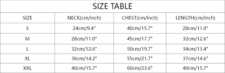 Size chart