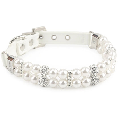 Pearl & Leather Yorkie Collar