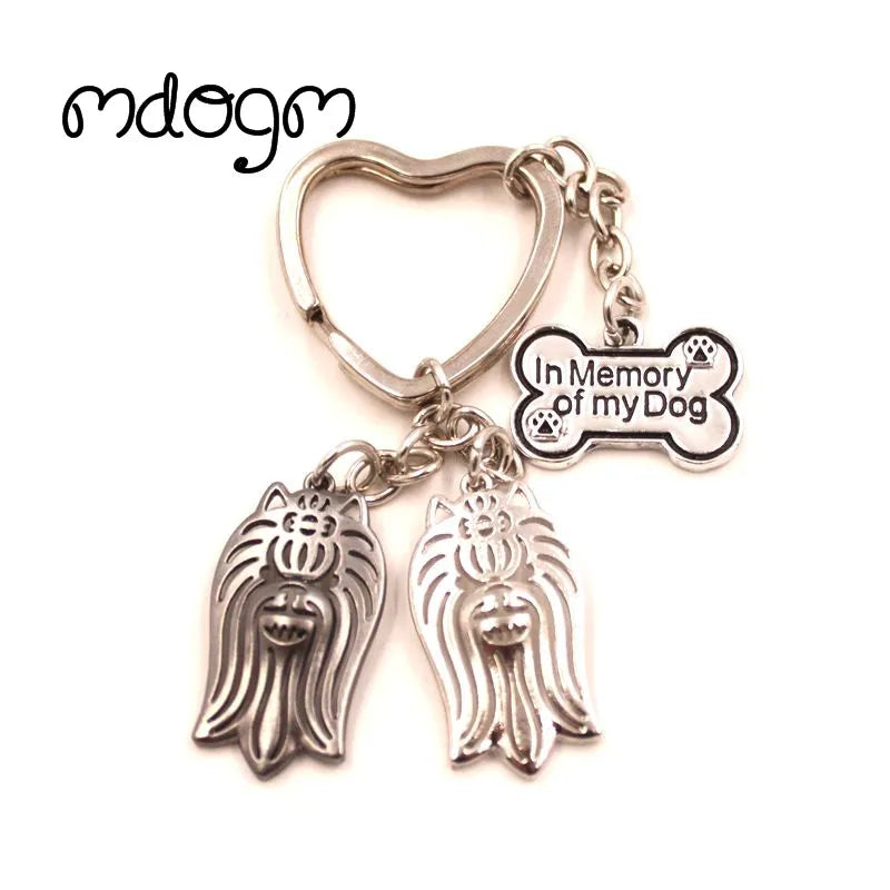 Yorkie Heartstrings Keychain