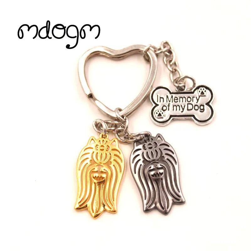 Yorkie Heartstrings Keychain