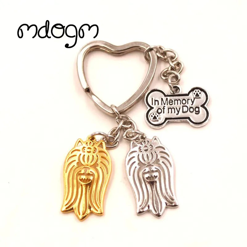 Yorkie Heartstrings Keychain