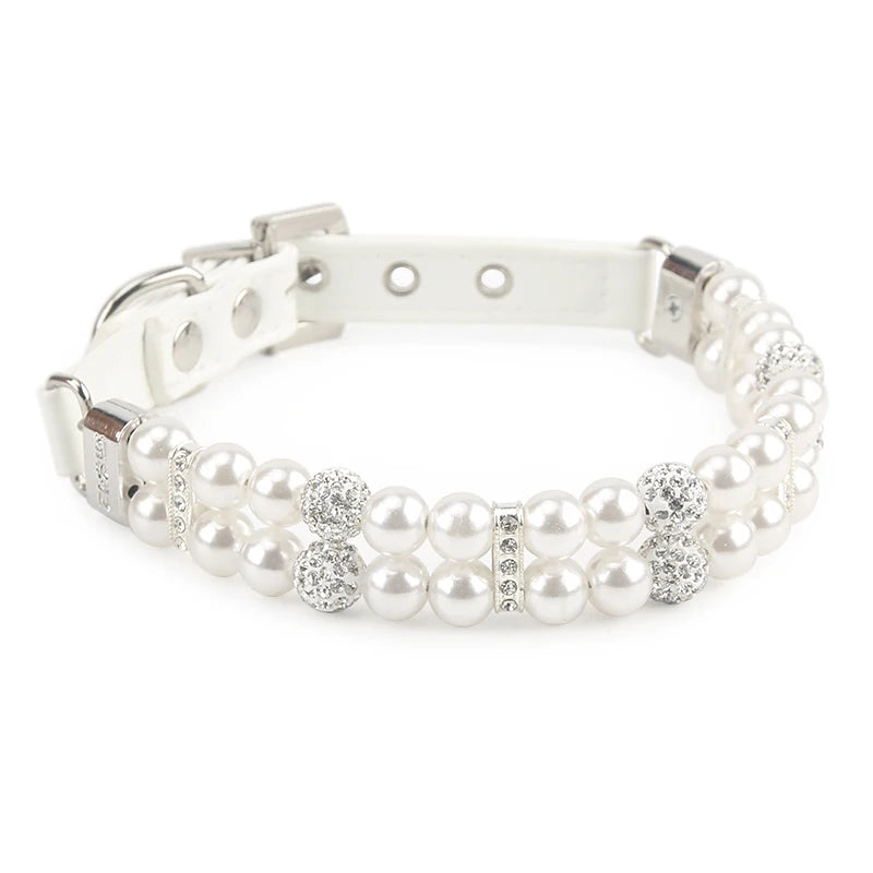 Pearl & Leather Yorkie Collar - image 9