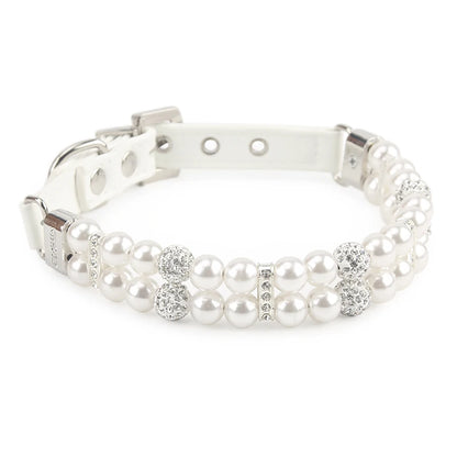 Pearl & Leather Yorkie Collar