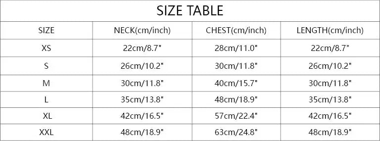 Size chart