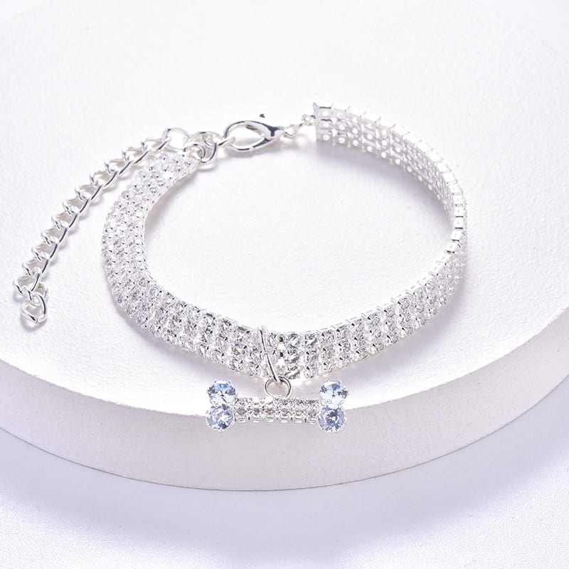 yorkie collar with diamond zircon