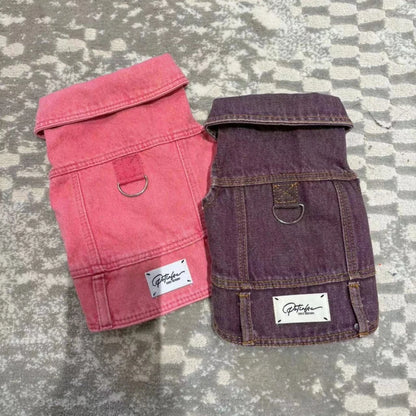 summer denim yorkie vest