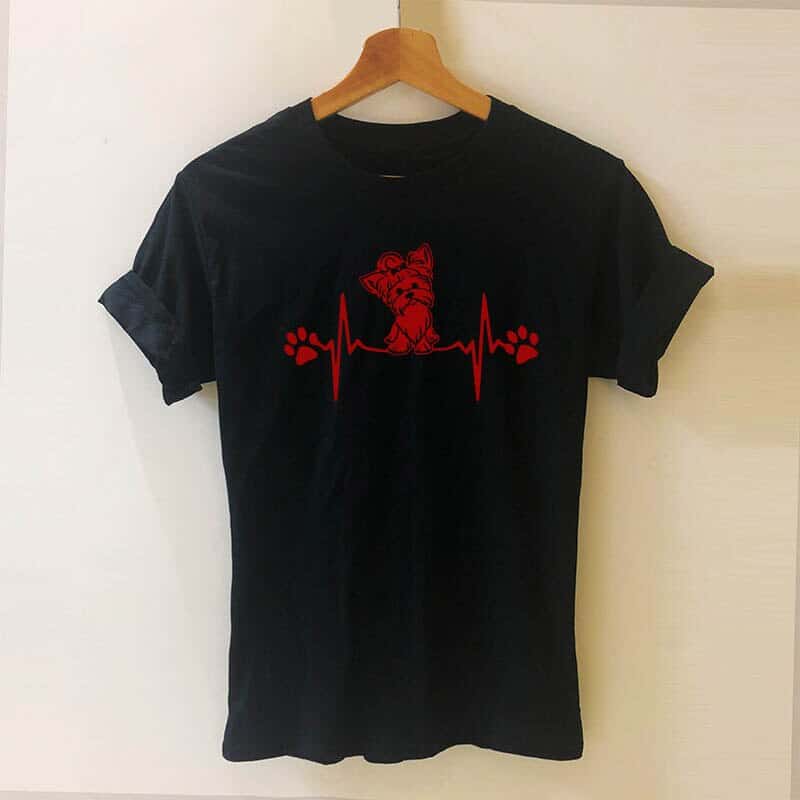 Heartbeat Yorkie T-shirt