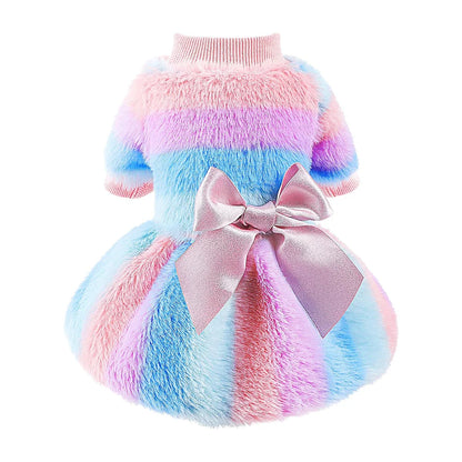Rainbow Winter Yorkie Dress