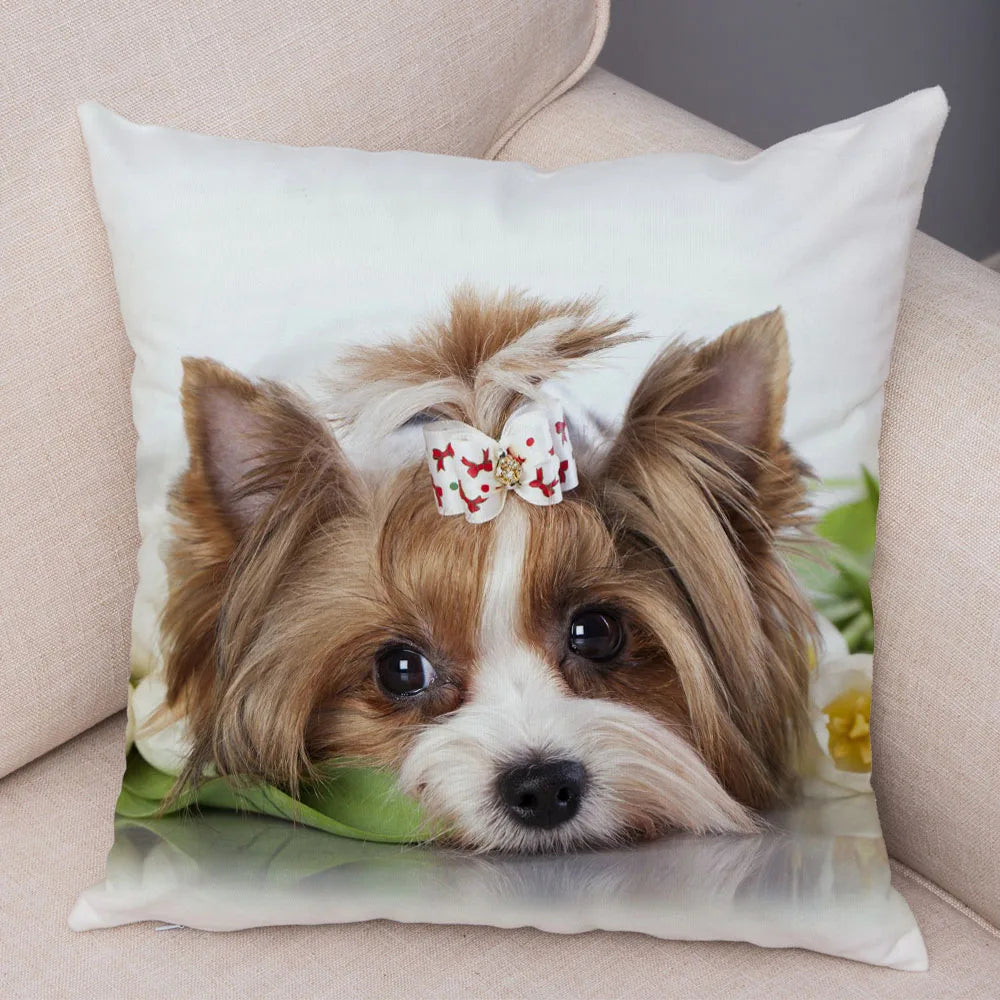 Mini Yorkie Cushion Cover