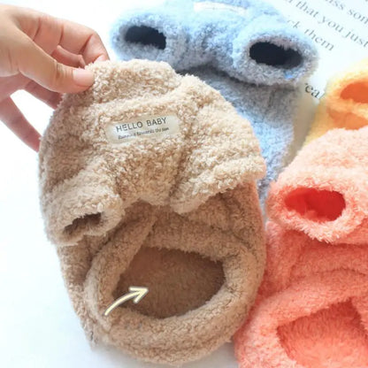warm yorkie plush sweatshirt
