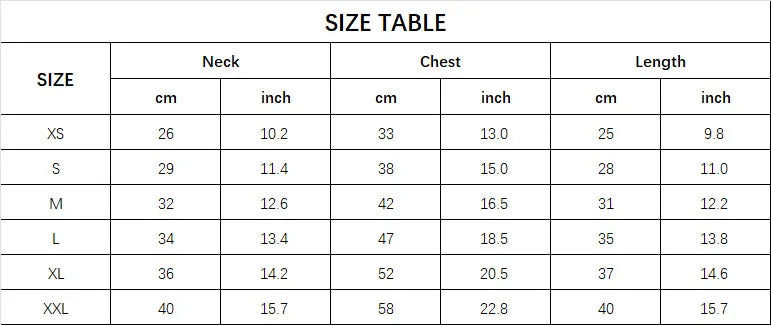 Size chart