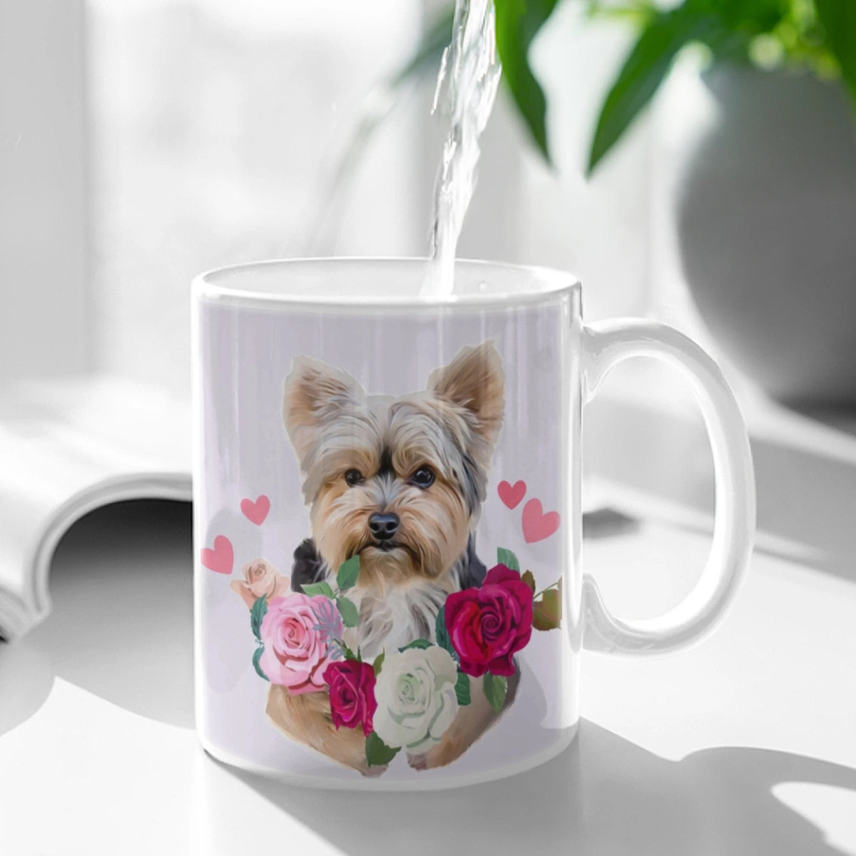 Yorkie Flowers Mug
