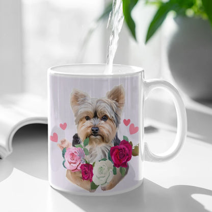Yorkie Flowers Mug
