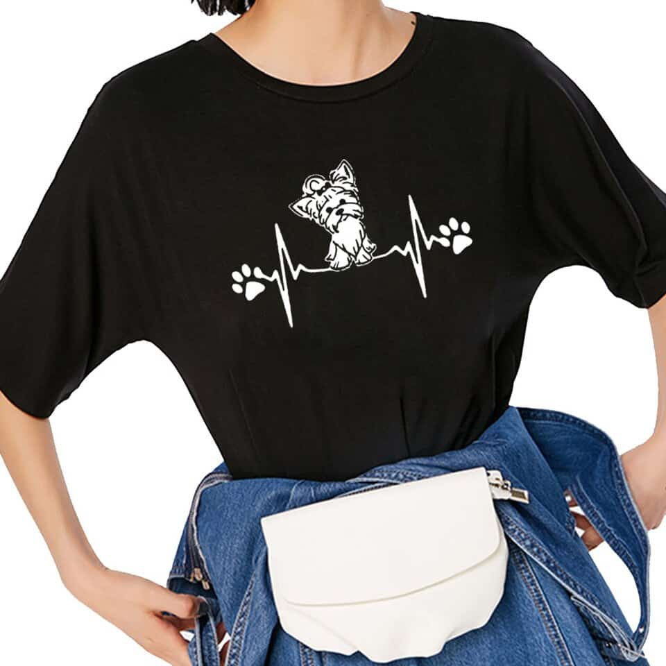 Heartbeat Yorkie T-shirt