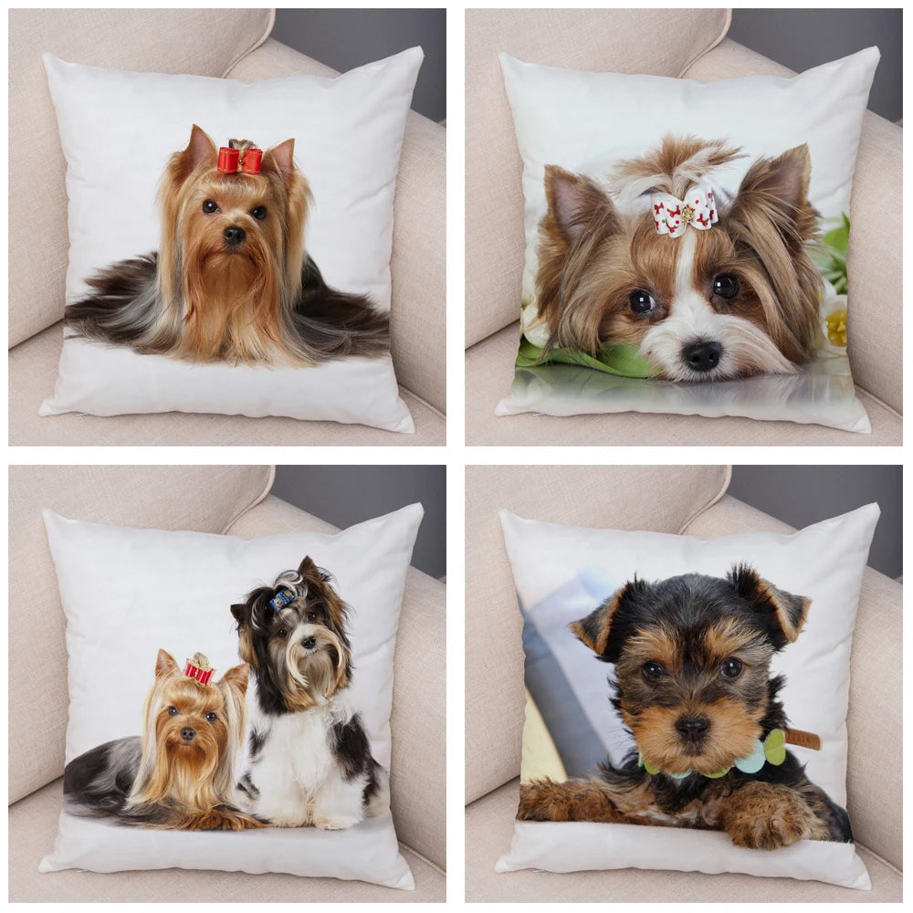 Mini Yorkie Cushion Cover