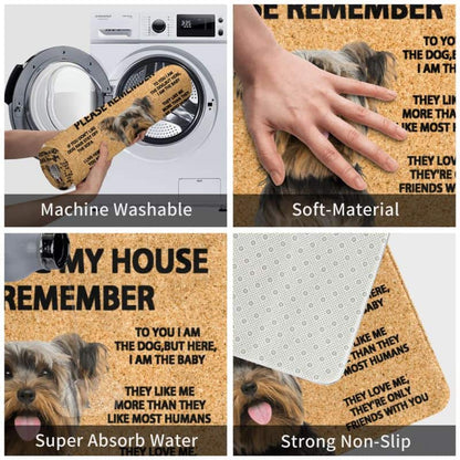 House Rules Yorkie Doormat