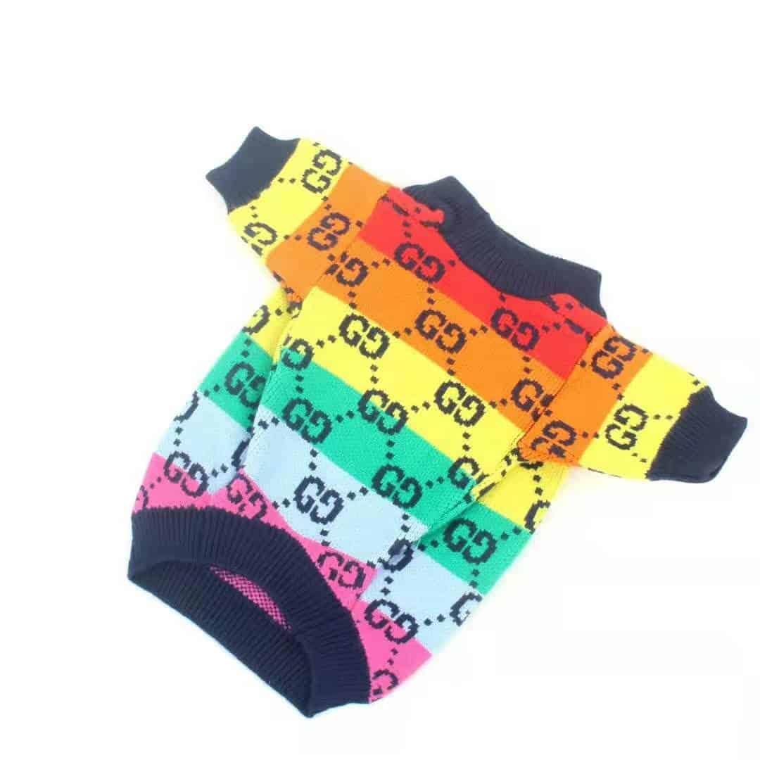 Pawcci Multicolor Striped Small Dog Sweater