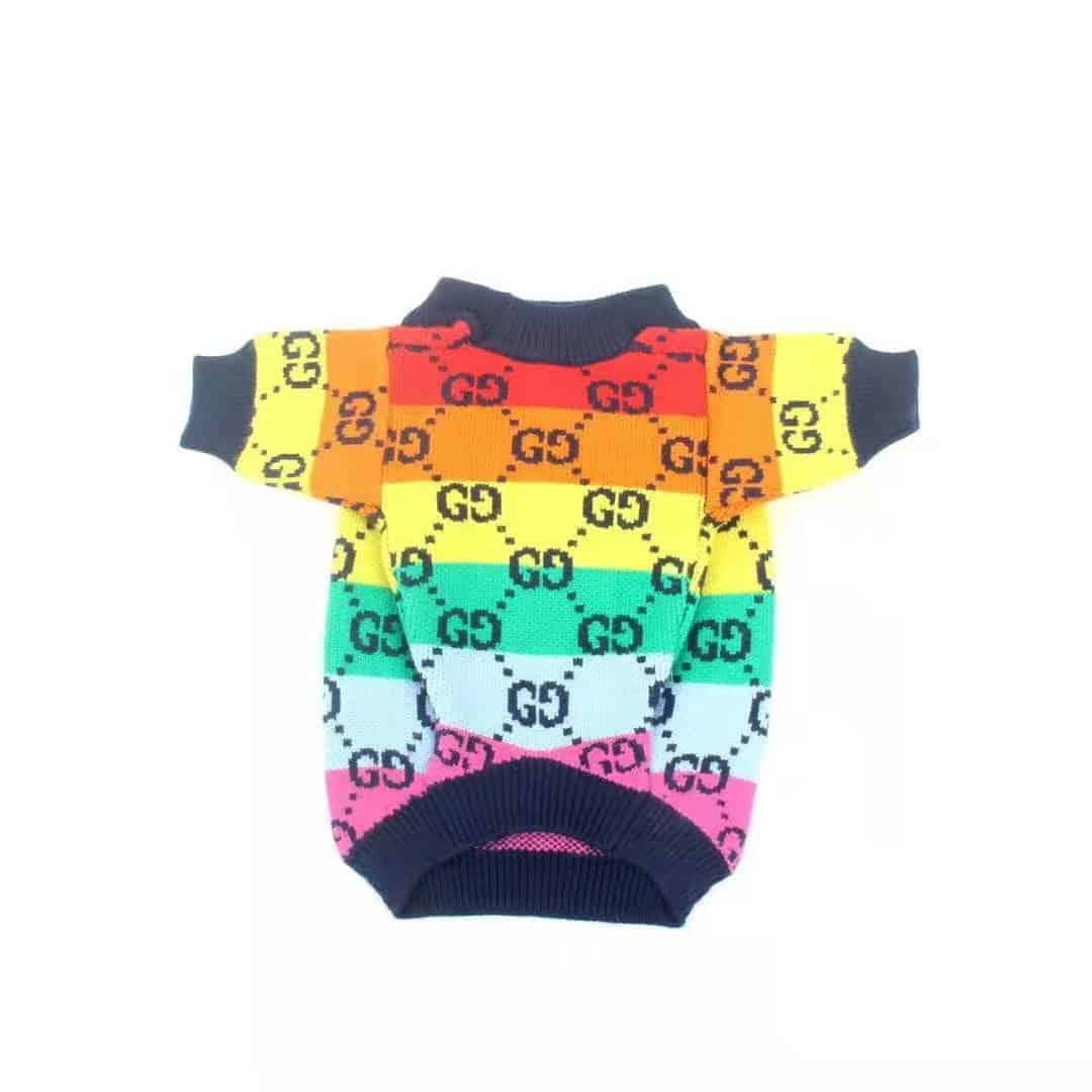 Pawcci Multicolor Striped Small Dog Sweater