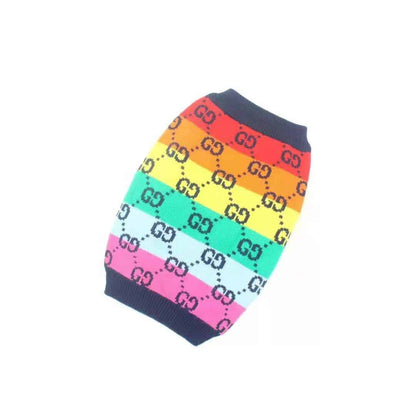 Pawcci Multicolor Striped Small Dog Sweater