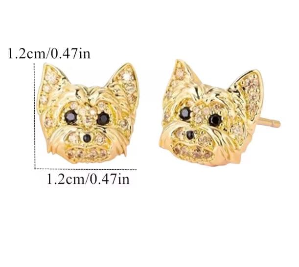 Yorkie Sparkle Studs