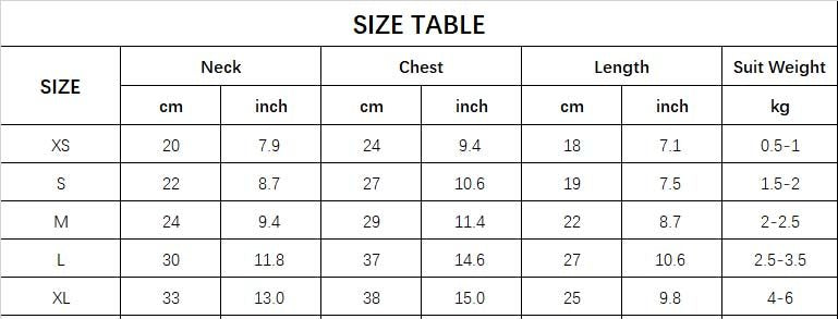 Size chart