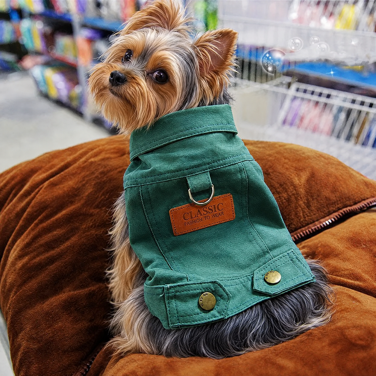Denim Dream Yorkie Jacket - Green