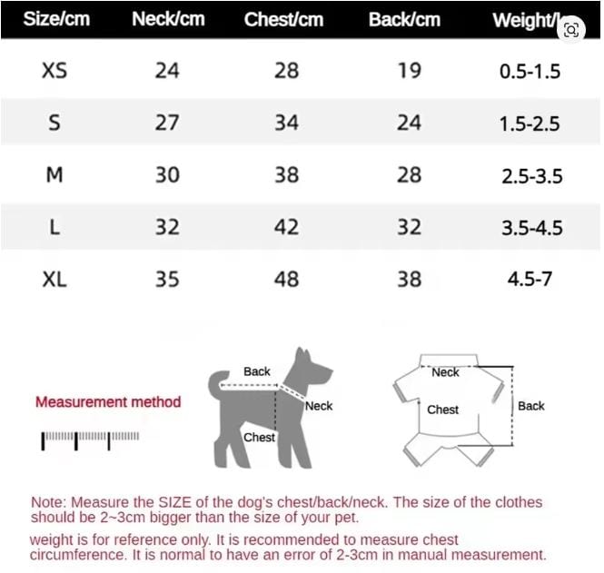 Size chart