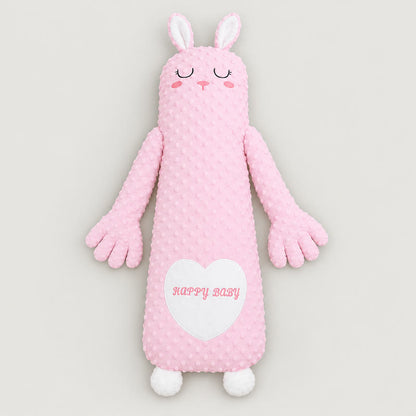 Pink bunny soothing patting Yorkie pillow