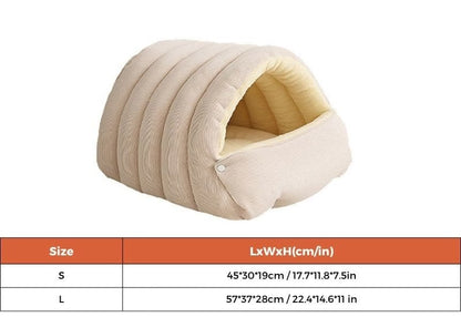Corduroy Yorkie Cave Bed