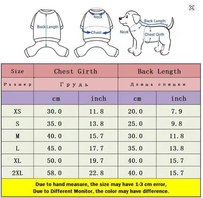 Size chart