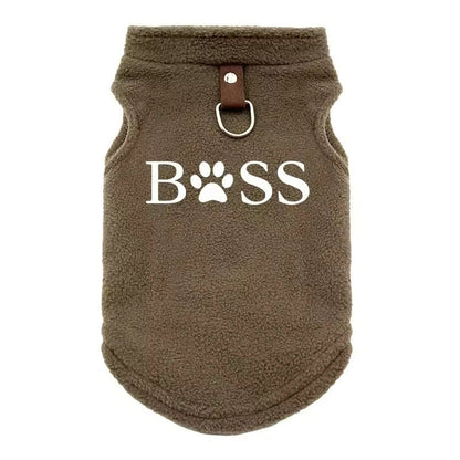 brown Who Is Your Boss Yorkie Coat