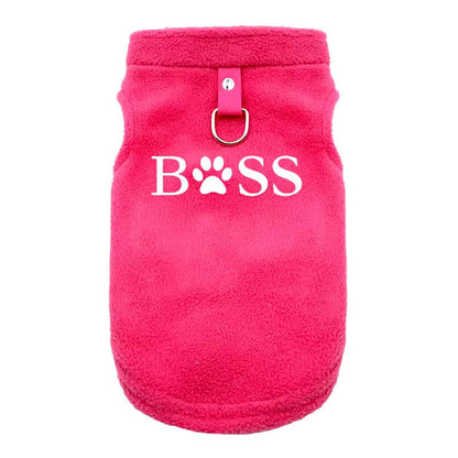 pink Who Is Your Boss Yorkie Coat