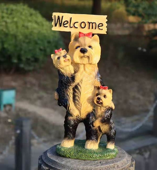 Yorkie Garden Statue
