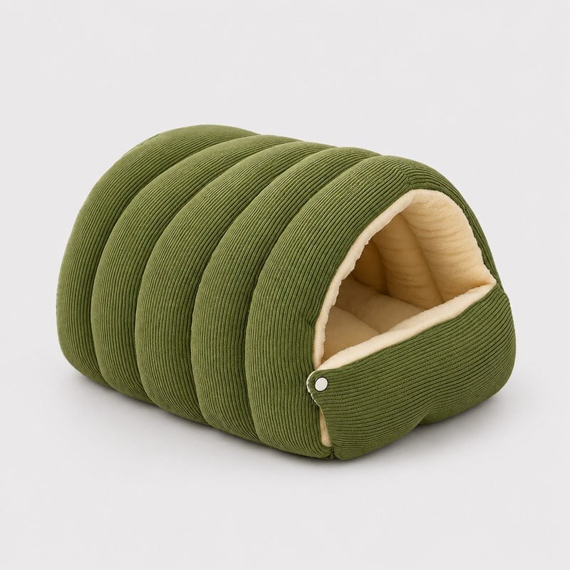 Corduroy Yorkie Cave Bed