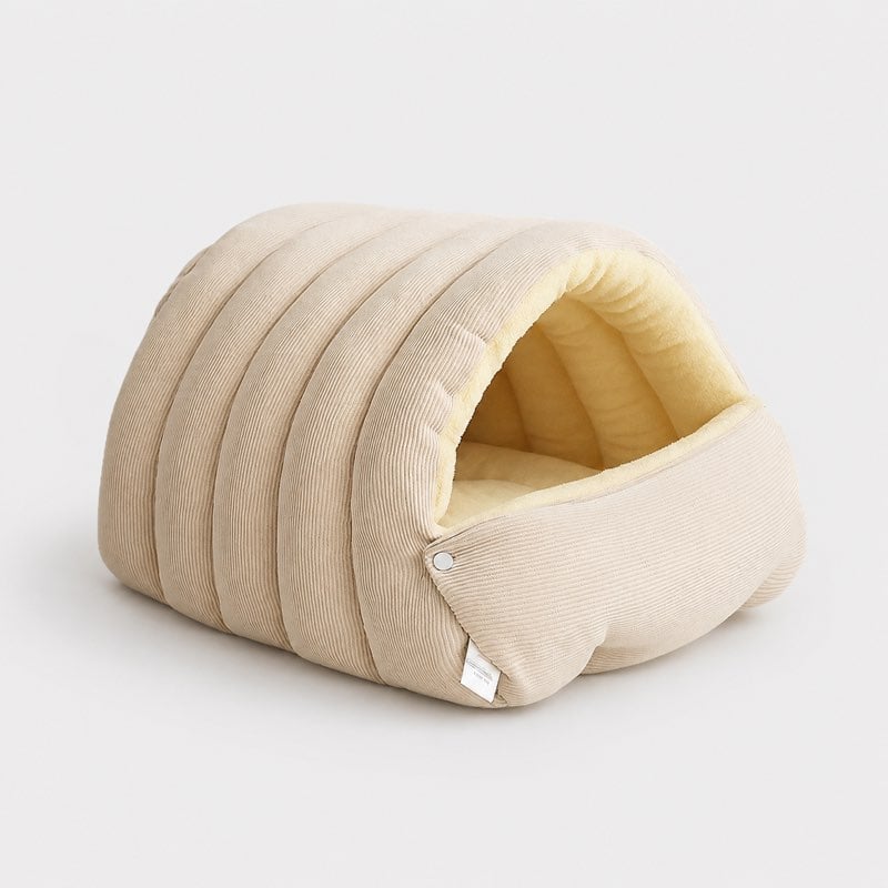 Corduroy Yorkie Cave Bed