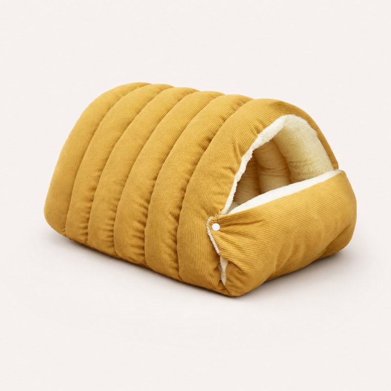 Corduroy Yorkie Cave Bed