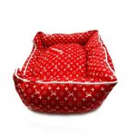 Red Louis Vuitton Designer Dog Bed - Image 4