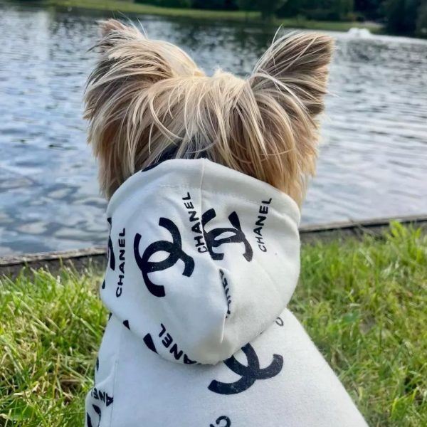 luxury chanel dog hoodie