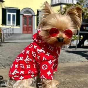 Love Me Dog Hoodie Red Yorkies Gram Best Louis Vuitton Dog Hoodie