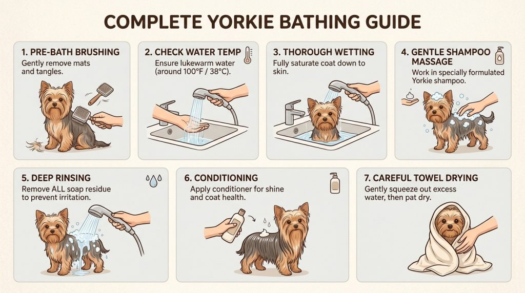 yorkie bathing yorkie shampoo